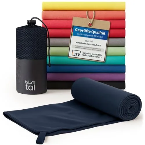 Blumtal Mikrofaser Handtuch leicht & extra saugstark - schnelltrocknende Microfaser Handtücher - optimal als Fitness Handtuch/Strandtuch Mikrofaser/Gym Towel - Reisehandtuch Dark Ocean Blau