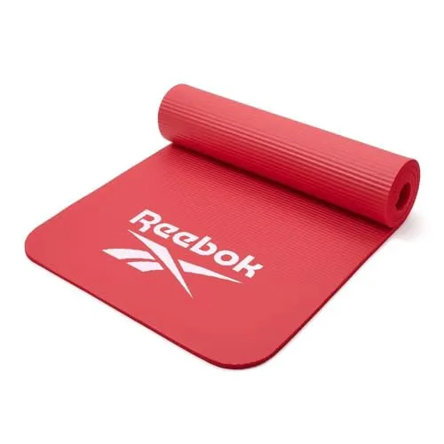 Reebok Gymnastikmatte Trainingsmatte - Rutschfest & Komfortabel - Sportmatten für intensives Training, 10mm dick für hohen Komfort und rutschfeste Oberfläche für optimale Stabilität. Ideal für Studio und Zuhause, leicht transportierbar.