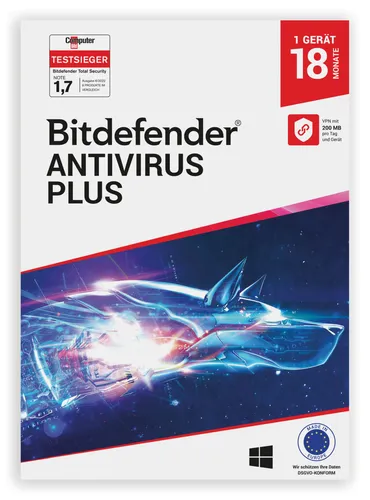 Bitdefender Antivirus Plus – 1 Gerät mit 18 Monaten Updates