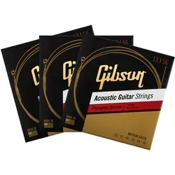 Gibson SAG-PB13 Phosphor Bronze Acoustic Saiten 3er Set - Praktisches 3er Set für akustische Gitarre, bietet klaren und warmen Klang, ideal für alle Spielstile, entwickelt von Experten für höchste Qualität.