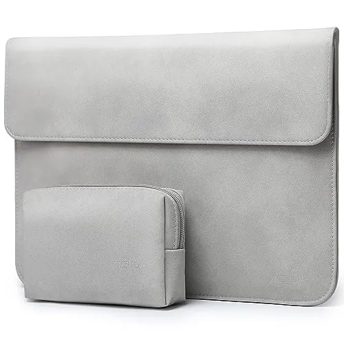 HYZUO 13,3-14 Zoll Laptophülle Laptop Hülle Tasche Kompatibel mit MacBook Pro 14 M4/M3/M2/M1 Pro/Max A3401 A3185 A3112 2025-2021, MacBook Air 13,3 A1369 A1466, 13,8/13,5 Surface Laptop 7-1, Hellgrau-H