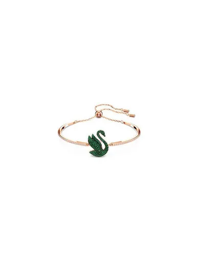 Swarovski Armband Swan Bangle, Grün, Roségold - Elegantes Armband in Grün mit Roségold-Beschichtung, ideal für besondere Anlässe oder als stilvolles Accessoire im Alltag.