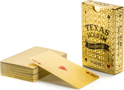 Premium Pokerkarten Set aus Kunststoff mit edler Goldfolie – Wasserfest, knitterfrei & langlebig für Poker, Zaubertricks und Casino Abende