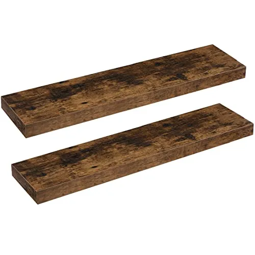 HOOBRO Wandregal 2er-Set - Schweberegal 80x20 cm - Stabiles Wandregal-Set mit unsichtbaren Halterungen, ideal für die kreative Raumgestaltung. Jedes Regal trägt bis zu 10 kg und schafft Platz für Ihre Lieblingsobjekte. Perfekt für jedes Zimmer!