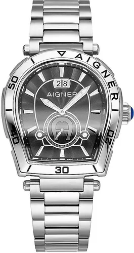 Aigner Trapani AGW.262002 A26202 99-0007 Herren Uhr - Elegante Armbanduhr aus Edelstahl in Schwarz/Silber, perfekt für stilbewusste Herren.