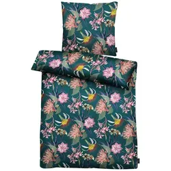 Apelt Mako-Satin Bettwäsche Chiara petrol 155x220 cm + 80x80 cm - bunt