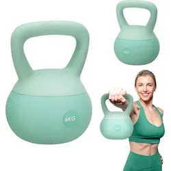Gymtek® Weiche Kettlebell Hantel - 6kg Gewicht - Kugelhantel, Schwunghantel, Kugelgewicht für Home Gym, Fitness, Pilates, Krafttraining - Grün