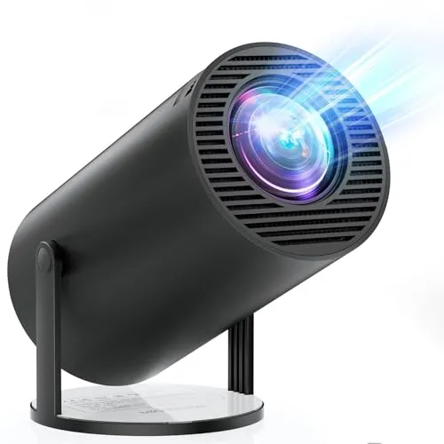 Mini Projector Portable Android 11-16000 Lux Projector 4K Supported 180° Rotation & Auto Keystone, Outdoor Projector Compatible with TV Stick/Windows/iOS/Android/HDMI/USB (1080P-2)