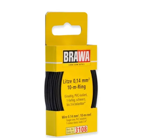 BRAWA Litze 0,14mm² 10m Ring sw 3108