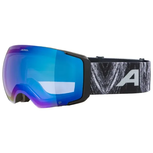 Alpina Falera MAG Q Skibrille - Schwarz Matt mit Blauspiegel - Herren & Unisex Skibrillen mit magnetischer Wechselscheibe für optimale Sicht bei wechselnden Lichtverhältnissen. Ideal für Snowboarden, Freeski und Skitouren, inklusive 3-lagigem Gesichtsauflageschaum für hohen Tragekomfort.