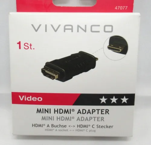 Vivanco Mini HDMI Adapter HDMI A Stecker   HDMI C Stecker Kamera Foto 470772