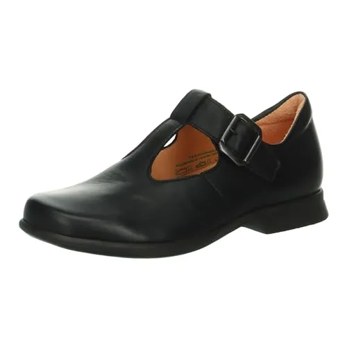 Think! Damen Pensa Halbschuhe - Chromfrei gegerbte, nachhaltige Qualität in Schwarz - Slipper & Mokassins für Damen mit chromfrei gegerbtem Futter- und Oberleder, fair produziert und reparaturfähig für nachhaltigen Komfort.