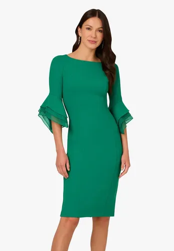 Adrianna Papell Cocktailkleid 'RADIANT' in Dunkelgrün, Größe 38 - Elegantes Cocktailkleid mit tailliertem Schnitt und U-Boot-Ausschnitt. Der Stretch-Mix sorgt für Komfort, während die Glockenärmel feminin wirken – perfekt für besondere Anlässe.