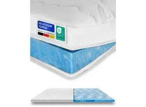AM Qualitätsmatratzen Premium Gelschaum-Topper 200x210 cm - Matratzenauflage mit anschmiegsamer Memoryfunktion für optimale Druckentlastung, atmungsaktiv und ideal für erholsame Nächte. 30 Nächte risikolos testen!