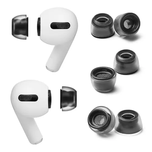 AZLA SednaEarfit Crystal Ohrpolster für AirPods Pro - Kopfhörer-Zubehör mit weichen, flexiblen Ohrstöpseln, die sich perfekt an Ihren Gehörgang anpassen und für langanhaltenden Tragekomfort sorgen. Ideal für Musikliebhaber!
