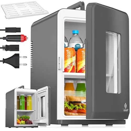KESSER® 2in1 Mini Kühlschrank 15 Liter – Kühl- und Heizfunktion für Auto und Büro - Praktischer 15 Liter Mini Kühlschrank mit Kühl- und Heizfunktion. Ideal für unterwegs, im Büro oder beim Camping. Energieeffizient und kompakt, sorgt er für kalte Getränke und warme Speisen.
