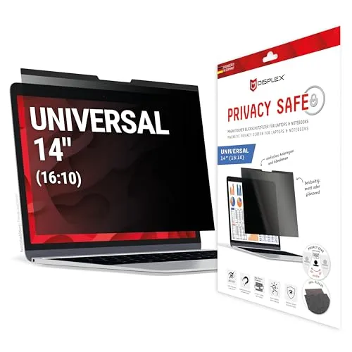 DISPLEX PRIVACY SAFE Blickschutzfilter 14'' für Laptop/Notebook - Sicherheit & Schutz: Schützt Ihre Privatsphäre mit einem effektiven Blickschutzfilter, ideal für öffentliche Plätze und unterwegs.
