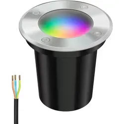 ledscom.de Bodeneinbauleuchte BOLI für außen, IP67, Edelstahl, rund, 108mm Ø - Robuste Bodeneinbauleuchte aus Edelstahl mit IP67-Schutz für Außenbereiche. Begehbar bis 500 kg. Sofort betriebsbereit an 230 V, vielseitig einsetzbar und individuell gestaltbar mit GU10-Fassung.