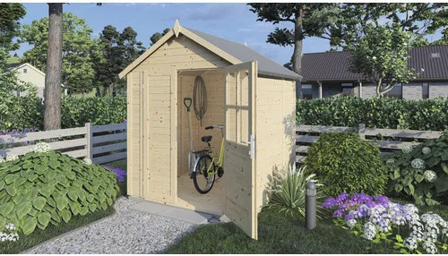 Gerätehaus Konsta Fino 1 mit Fußboden 201 x 189 cm natur exclusiv bei Hornbach