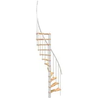 Minka Spindeltreppe Suono Smart Buche Weiß 120x68 cm - Innentreppen, platzsparend und ideal für Dachbodenausbau mit stabilem PVC-Handlauf für sicheren Auf- und Abstieg.