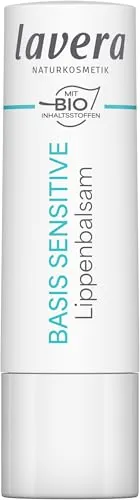 Lavera Basis Sensitive Lippenbalsam 4,5 g - Lippenbalsam für sensible Lippen, bietet intensive Feuchtigkeit und schützt vor Feuchtigkeitsverlust mit Bio-Jojoba und Bio-Mandel.