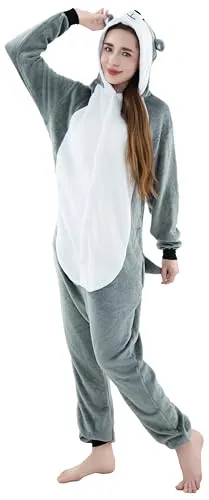 corimori Husky-Kostüm Erwachsene Damen Herren Karneval Tier-Kostüme Onesie Jumpsuit Overall 14 Husky Hund Wolf,M