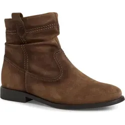 Stiefelette TAMARIS, Damen, Gr. 38, braun - Wanderschuhe, elegante Stiefelette aus Veloursleder im slouchy Look mit komfortablem Blockabsatz und Touch it Dämpfung für höchsten Tragekomfort.