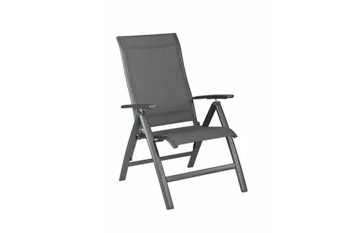 Kettler Legato Curve Klappsessel - Multipositionssessel in anthrazit, aus leichtem Aluminium, ideal für entspannte Stunden im Garten oder auf der Terrasse, max. Tragkraft 120 kg.