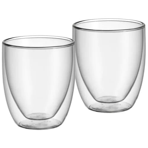 WMF Kult doppelwandige Cappuccino Gläser Set 2-teilig - Kaffee- & Teegläser, doppelwandig für optimalen Isolier-Effekt, halten Getränke länger warm oder kalt und bieten einen einzigartigen Schwebeeffekt.