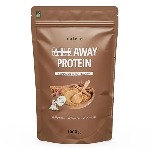 nutri+ Milk Away Protein - Veganes Eiweißpulver ohne Soja - Entdecke nutri+ Milk Away Protein: Veganes Eiweißpulver aus 5 pflanzlichen Quellen! Ideal für deinen Smoothie, ohne Soja und Gluten – für einen köstlichen Genuss!
