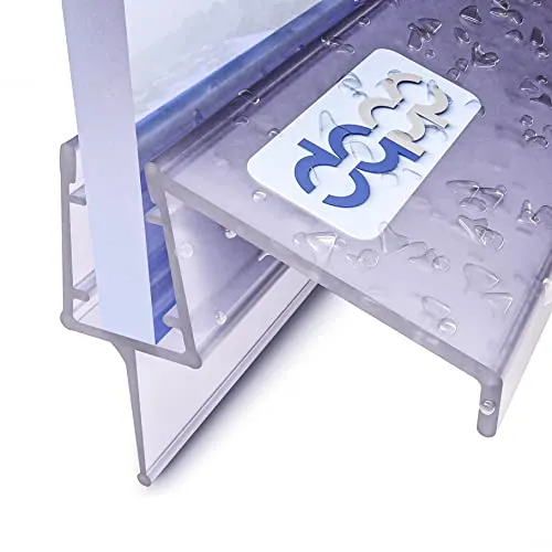 DQ-PP Duschdichtung 90cm – für 6mm - 8mm Glastür Stärke – UK21 – Wasserablaufprofil Wasserabweisprofil – Duschabdichtung Duschwand – Ersatzteile für Duschkabine – Transparent