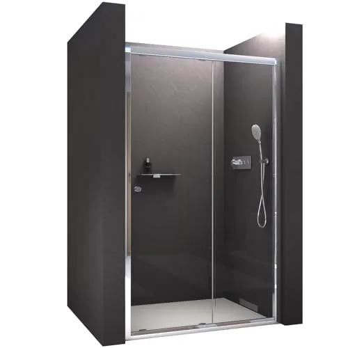 Nischendusche EX505 mit Schiebetür - 6 mm NANO Klarglas, wählbare Breite - Moderne Duschabtrennung für Nische mit wählbarer Breite. 6 mm ESG-Sicherheitsglas mit pflegeleichter Nanobeschichtung. Beidseitige Montage möglich, inklusive hochwertigem Türgriff und Montagematerial.