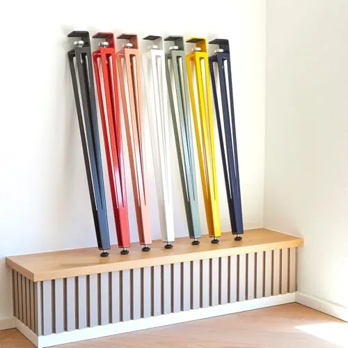 SOTECH 4er Set Tischbein ColorLine F-Form 745 mm verstellbar Gelb - Entdecken Sie das stilvolle 4er Set F-Tischbeine ColorLine von SOTECH. Verstellbar in der Höhe und mit robuster Stahlkonstruktion bieten sie vielseitige Einsatzmöglichkeiten für Wohn- und Büroräume.