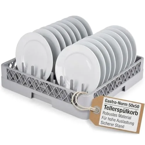 Stalgast Geschirrspüleinsatz Spülkorb 50 x 50 x 10 cm - Geschirrspüler-Einsätze für Gastronomie, stabil und stapelbar, geeignet für Teller, Besteck und Gläser, robust aus Polypropylen, ideal für gewerbliche Spülmaschinen von Winterhalter, Hobart und Meiko.