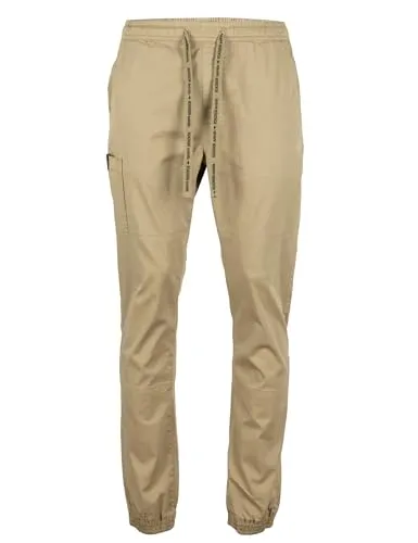 ROADSIGN Australia Herren Trackpants Beige M - Vielseitige Track-Pants aus robuster Baumwoll-Webware für urbane Freizeitlooks. Sportlich-lässiger Schnitt mit praktischen Taschen und stylischer Kordel für individuellen Stil.