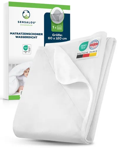Sensalou Matratzenschoner 60x120 cm – Wasserdicht & Milbendicht - Schützt Ihre Matratze effektiv vor Nässe. Mit atmungsaktiver Frottee-Oberfläche und geprüfter Qualität (OEKO-TEX®). Waschbar bis 95 °C, ideal für Matratzen bis 30 cm Höhe.