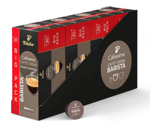 Cafissimo Barista Caffè Crema - 120 Kapseln - Erleben Sie mit den 120 Kapseln von Cafissimo BARISTA ein elegantes Aroma und fruchtige Noten. Ideal für die Zubereitung mit Ihrer Cafissimo Maschine, perfekt für Kaffeeliebhaber.