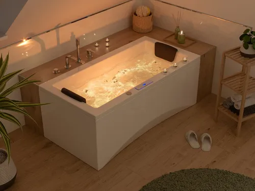 Unity 160 Whirlpool Set ohne Armatur – Premium Indoor Spa für 1 Person - Genießen Sie entspannende Momente in dieser Whirlwanne mit 6 Massagedüsen und LED-Beleuchtung. Kompakt, stabil und einfach zu bedienen – für Ihr persönliches Wellness-Erlebnis.