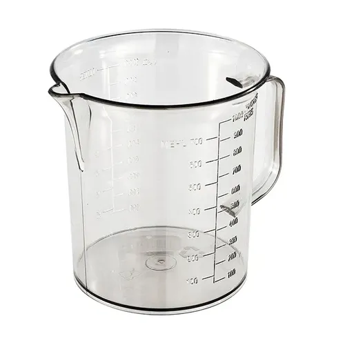 Teko-plastic Bekaform Messbecher 1 L – Glasklar mit 3 Skalen - Praktischer Messbecher aus stabilem Kunststoff mit 1 L Fassungsvermögen. Ideal zum Abmessen von Flüssigkeiten, Mehl und Zucker dank 3 präziser Skalen. Ein unverzichtbares Hilfsmittel in jeder Küche!