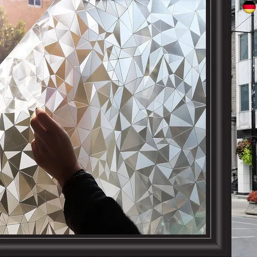 Zindoo Window Film, Self-Adhesive Decorative Opaque Privacy Film, Glue-Free,