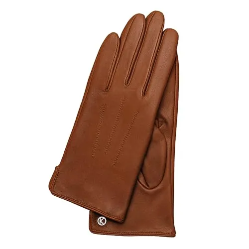 KESSLER Damen Carla Winter-Handschuhe 382 Tobacco - Elegante Winter-Handschuhe aus hochwertigem Lamm-Nappaleder, bieten optimalen Tragekomfort und stilvollen Schutz gegen Kälte.