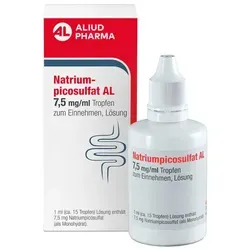 Natriumpicosulfat AL 7,5 Mg/ml Tropfen - Mildes Abführmittel zur Unterstützung der Darmentleerung. Die Tropfenform ermöglicht eine einfache Dosierung und sind auch für Kinder ab 4 Jahren geeignet.