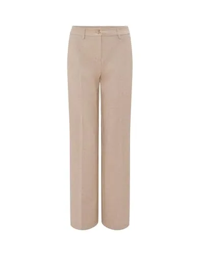 OPUS Damen City Pants MAUNO | Wide Leg Pants in Soft Oat, Größe 42 - Damen-Hosen mit zeitlosem Design und hoher Passform für besten Tragekomfort. Hergestellt aus umweltfreundlichem Recycled Polyester für nachhaltige Mode.