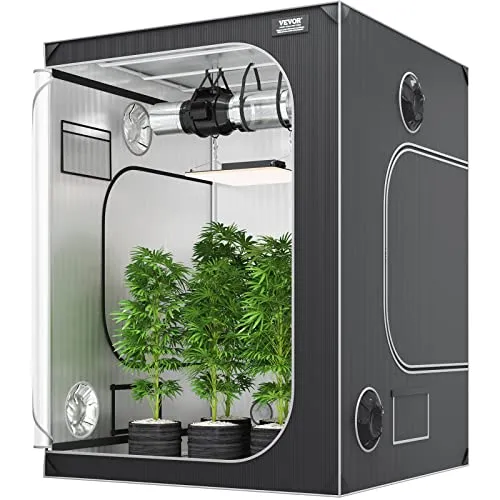 Growbox Pflanzenzelt 150x150x200cm - Kategorie: Gewächshäuser & Frühbeete, robustes Indoor-Zelt aus 2000D Oxford-Gewebe, ideal für die professionelle Pflanzenzucht.