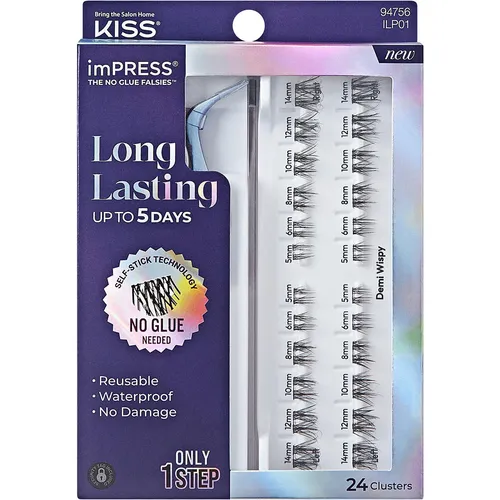 KISS Impress Press On Longlasting False Eyelashes 01 - Künstliche Wimpern für perfekten Augenaufschlag - Verleihen Sie Ihren Augen mit den KISS Impress Press On Longlasting False Eyelashes 01 einen glamourösen Look. Einfach anzubringen und langanhaltend für besondere Anlässe.