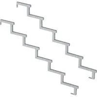 Vinuovo 2er Set Stahl Treppenwange für 6 Stufen - Stilvolles 2er Set Stahl Treppenwangen für Außentreppen, aus feuerverzinktem Stahl. Ideal für individuelle Treppenlösungen mit geprüfter Qualität und einfacher Montage.