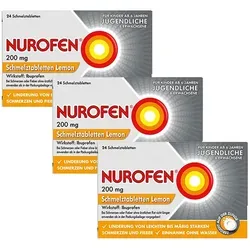 NUROFEN 200 mg Ibuprofen Lemon Dreierp 3X24 St