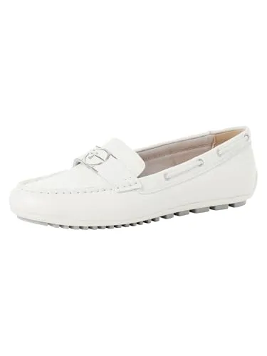 Tamaris Slipper Damen Bequem in Weiß, EU 38 - Damen Slipper & Mokassins aus hochwertigen Materialien, mit herausnehmbarer Sohle für optimalen Tragekomfort und flacher Sohle für jeden Anlass. Einfaches An- und Ausziehen dank Pull-On Design.