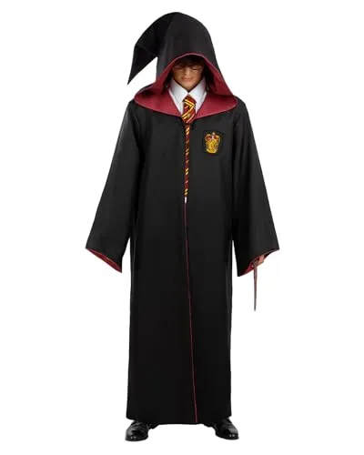 Metamorph Zauberer-Kostüm Harry Potter – Gryffindor Umhang Deluxe - Kostüme für Zauberschüler, hochwertiges Cape in Rot für authentische Harry Potter-Momente, perfekt für Fasching und Mottopartys.