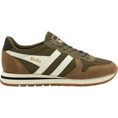 Gola Sneaker Daytona Chute 2025 - Herren in khakigrün, braun und offweiss - Sneaker aus recyceltem Fallschirm-Nylon, kombiniert Vintage-Style mit urbaner Farbpalette und bietet hervorragenden Tragekomfort.
